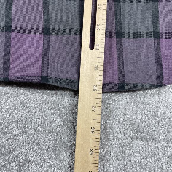 Kuhl Flannel Shirt Womens Small 1/2 Button Pockets Plaid Purple Outdoors - Picture 12 of 15